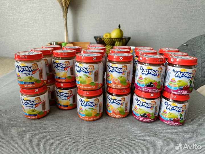 Детское питание - фруктовое пюре агуша