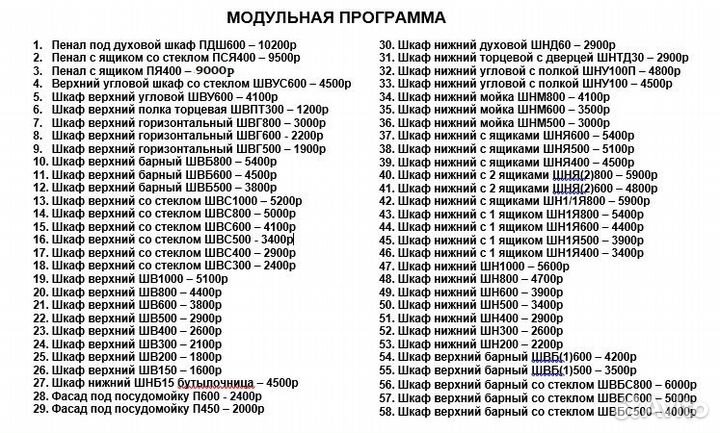 Модульная кухня в наличии