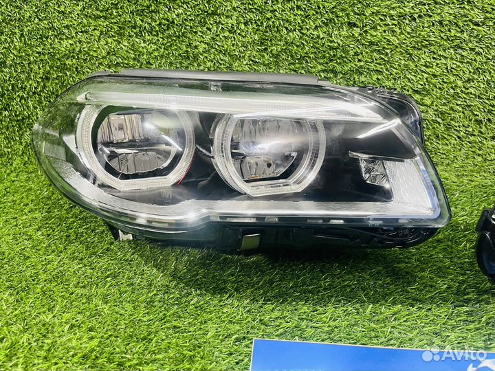 Фары переднего бампера BMW F10, LED, с блоками