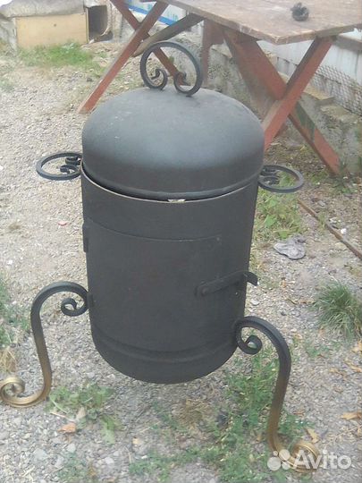 Печь под казан с трубой