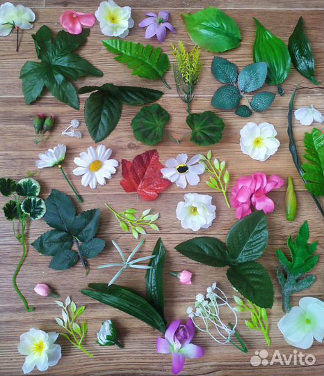 Цветы, листья искусственные