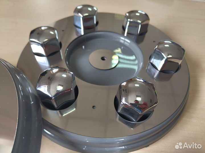 Колпаки газель серые с нержавейкой + колпачки