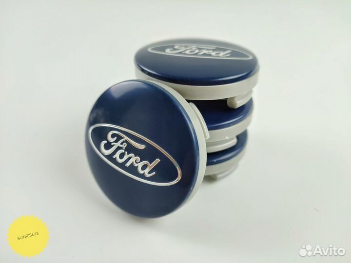 Колпачки на литые диски Ford 54мм синий