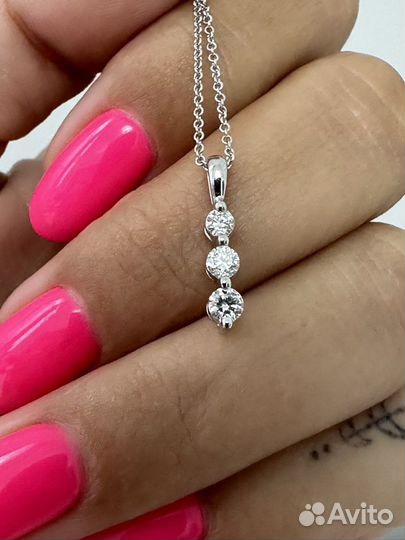 Золотое колье с бриллиантами 0,28ct