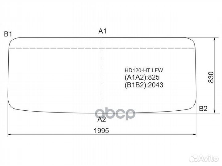 Стекло лобовое Hyundai HD120 97-18 / HD170 97-18