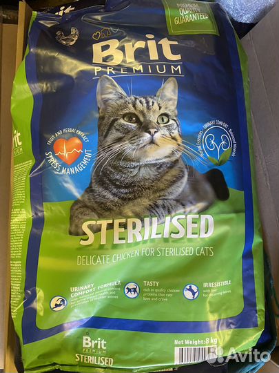 Корм для кошек. Brit premium sterilised 8 кг