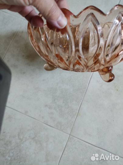 Салатник цветное стекло СССР