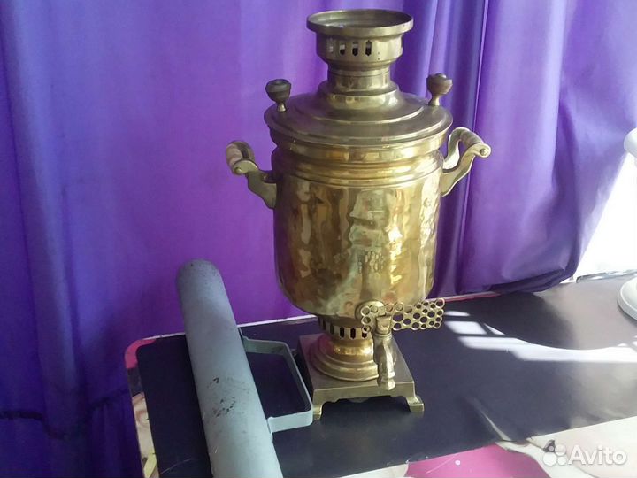 Самовар на дровах медный