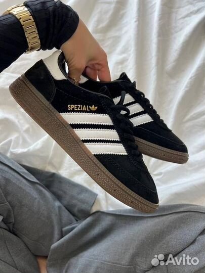 Кеды adidas spezial черные натуральная замша