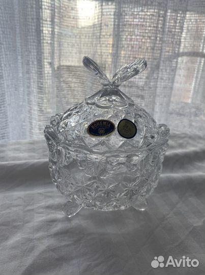 Хрустальная сахарница Crystal Bohemia