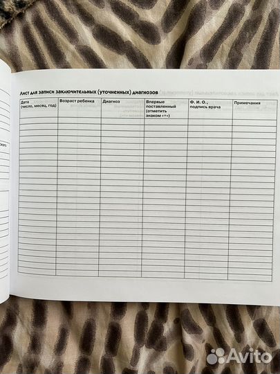 История развития ребенка / мед. карта