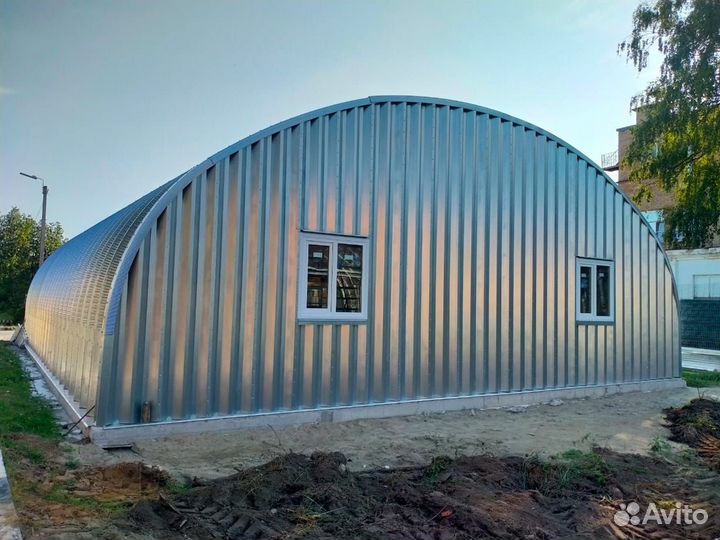 Арочный бескаркасный Ангар (12,4х15хh4,8)