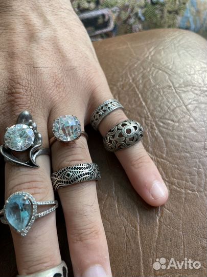 Крупные серебряные кольца