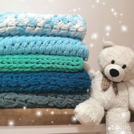 Плед детский вязаный ручная работа