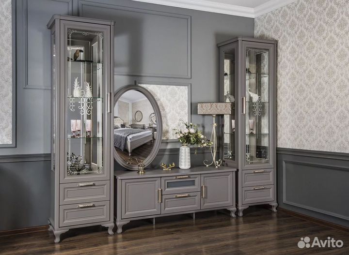 Тумба в гостиную Мокко серый камень