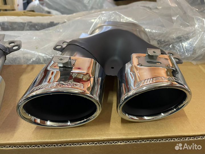 Диффузор Mercedes W205 AMG, насадки на глушитель