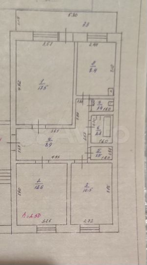3-к. квартира, 65,8 м², 2/5 эт.