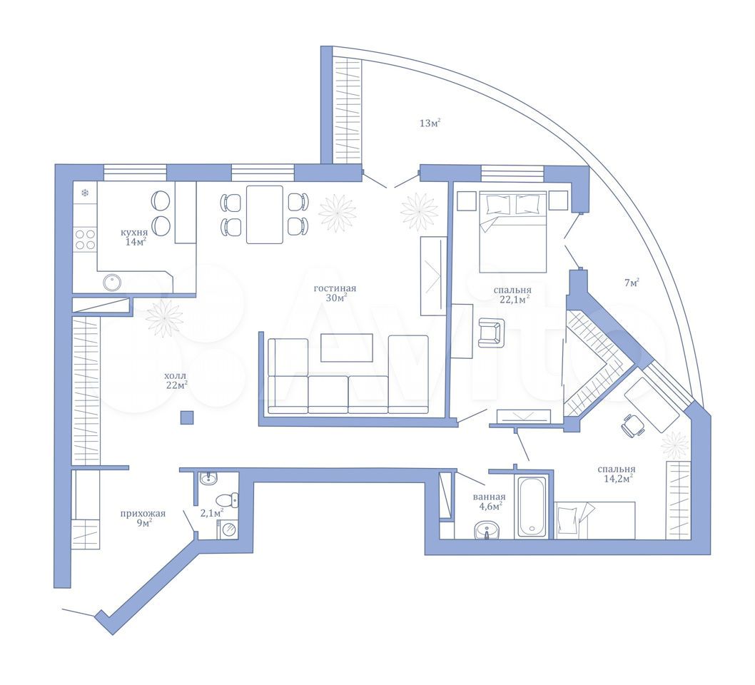 Купить 3-комнатную квартиру, Екатеринбург, ул Большакова, д 25, 118.0 м2, 8  этаж, 17900000р - объявление №3559604 на Nedvy.ru