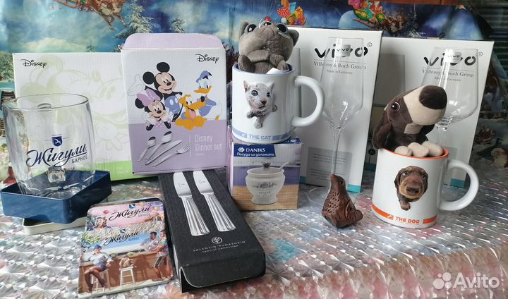 Бокалы, кружки, тарелки