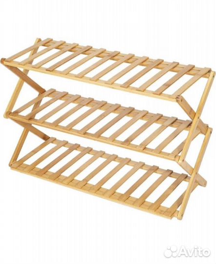 Этажерка большая в стиле лофт бамбуковая