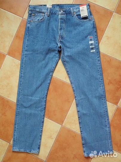 Джинсы Levis 501 medium stonewash новые 36/34