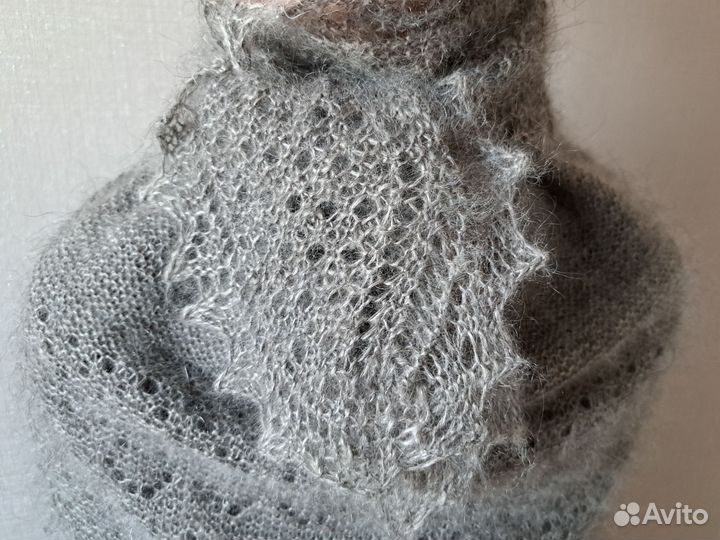 Косынка пуховая. Полушалок теплый ажурный. Новый