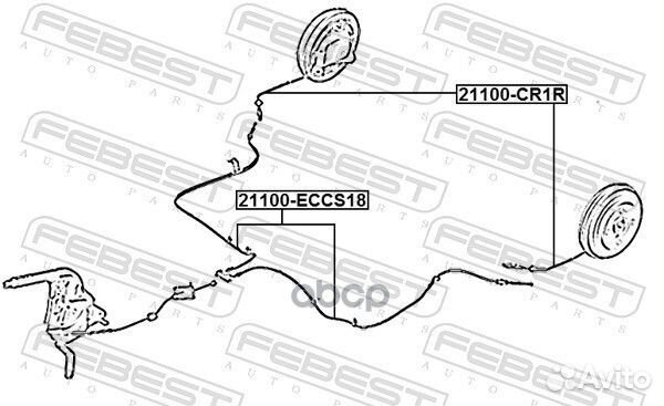 Трос ручного тормоза 21100-eccs18 Febest