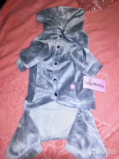 Велюровый комбез для собачки 32см по спинке новый