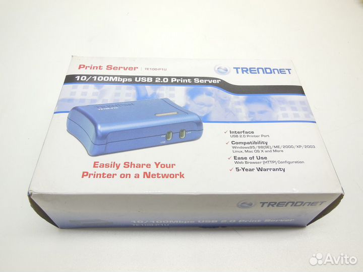 Принт Сервер trendnet TE100-P1U USB Print Server предупреждение: Принтеры GDI и SPL не поддерживаютс