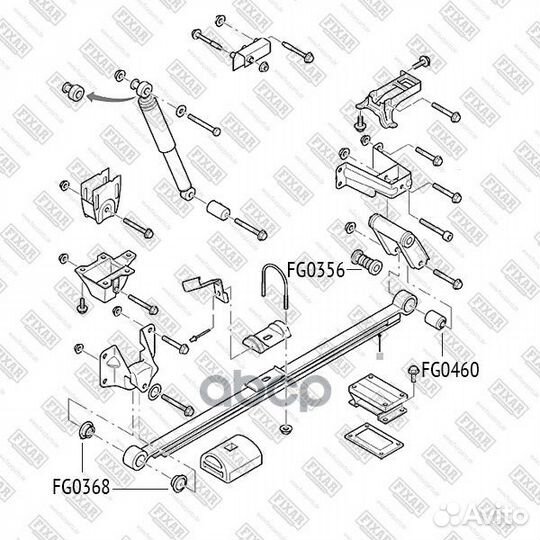 Сайлентблок рессоры FG0368 fixar