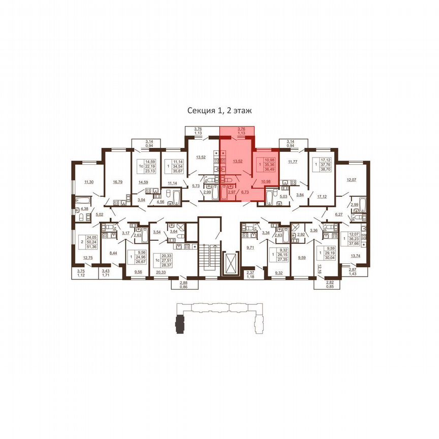 1-к. квартира, 36,5 м², 6/6 эт.