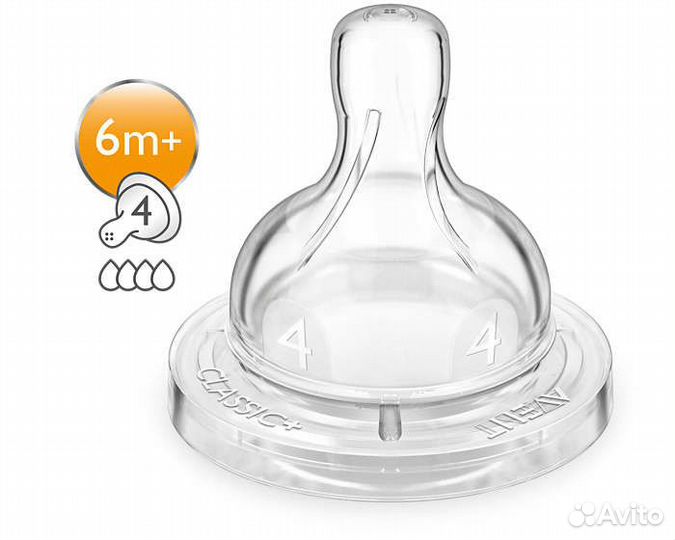 Соска силиконовая Philips Avent Classic SCF634/27