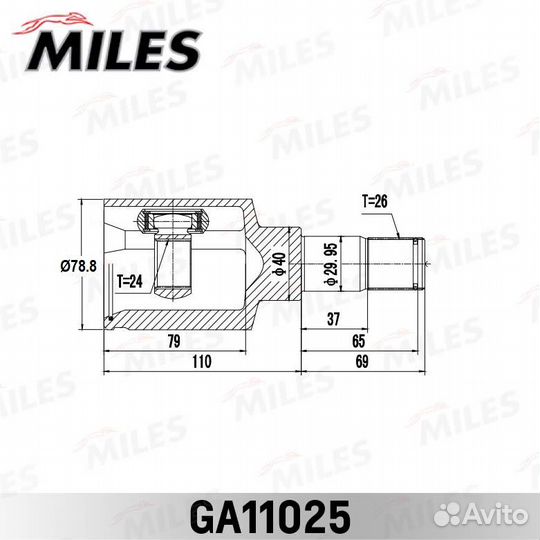 ШРУС ford transit connect TC7 2002-2013 внутр. Лев