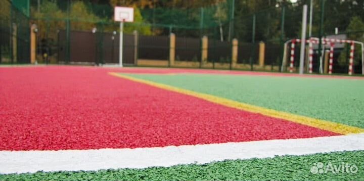 Резиновая крошка укладка покрытия