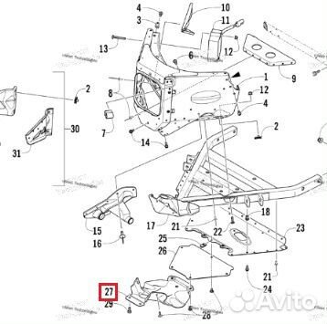 6606-614 Защита Нижняя Для Arctic Cat