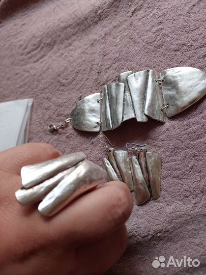 Серьги, кольцо, браслет