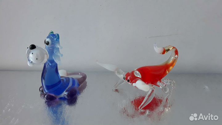 Фигурки гжель, стекло, керамика