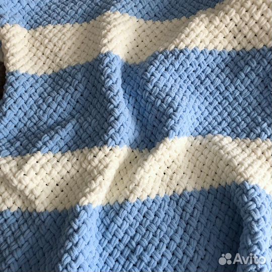 Детский вязаный плюшевый плед