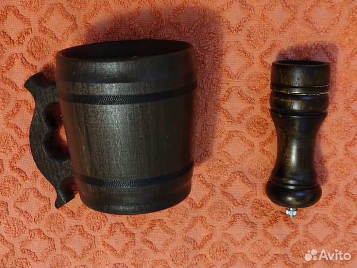 Термо кружка, мельница для специй дерево