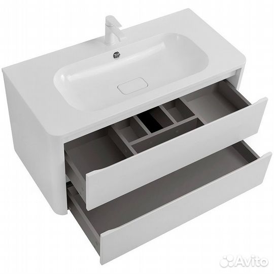 Тумба под раковину Cezares Relax 100 relax-1000-2C-SO-BL подвесная Bianco Lucido