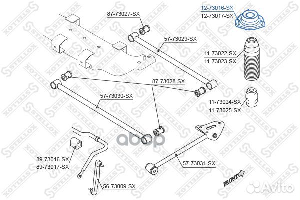 Опоры стойки амортизатораstellox 12-73016-SX S