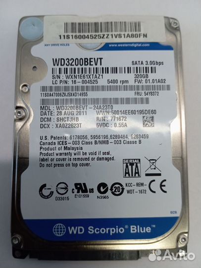 Жесткий диск WD Scorpio Blue 320 Gb