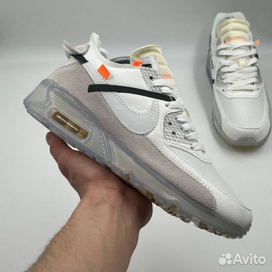 Nike air max 90 off white 41-45 мужские кроссовки