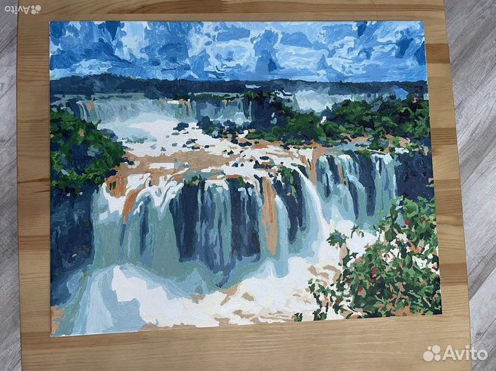 Картина нарисована акрилом «Ниагара Фолс» 40х50