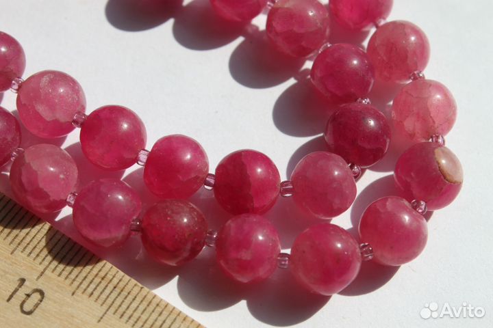 Бусы. крупные природные не облагороженные рубины