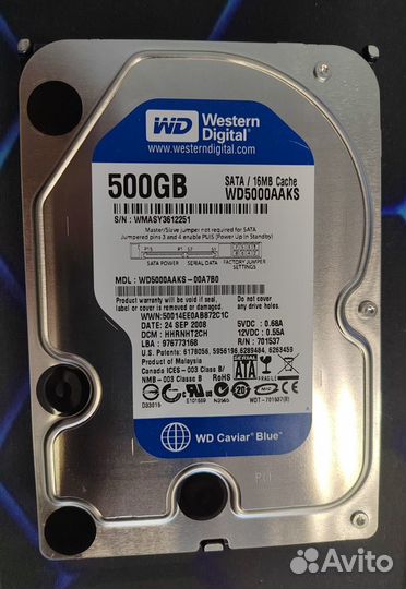 Жесткий диск Western Digital WD5000aakx 500Gb