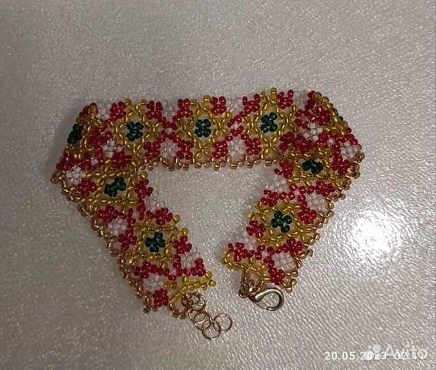 Серьги из чешского бисера с Чувашским орнаментом