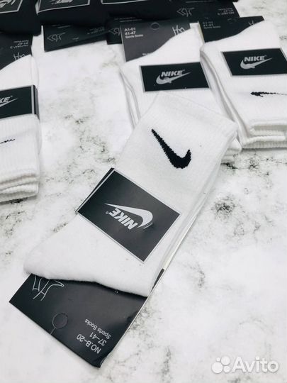 Носки Nike высокие белые/черные