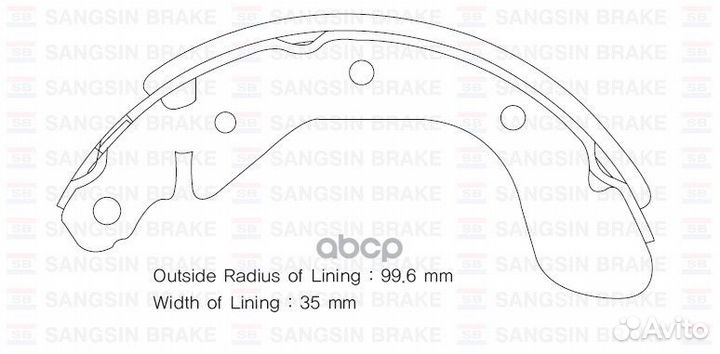 Колодки тормозные барабанные задние SA129 Sangsin