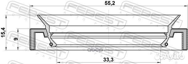 Сальник привода 35X55X9X15 95HAY-35550915C Febest